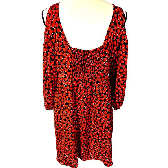 Disney Alice Through the Looking Glass Dress Large Hearts Red Black - Picture 4 of 11